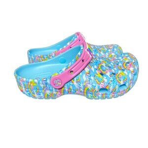 CROCS Blue and Pink Sandals Clogs with Adjustable Strap